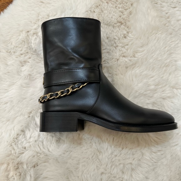 BNIB Chanel Black Chain Ankle Boots, Size 6 - Picture 3 of 6